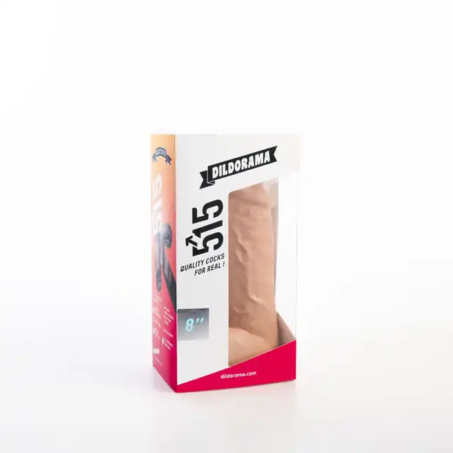 Dildorama - 515 Line 8" Flesh. Cieliste dildo z przyssawką 20,5 cm długości.