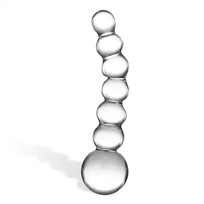 Glas - Curved Glass Beaded Dildo. Piękne, eleganckie szklane dildo zapewni Ci maksimum rozkoszy podczas namiętnej nocy. 