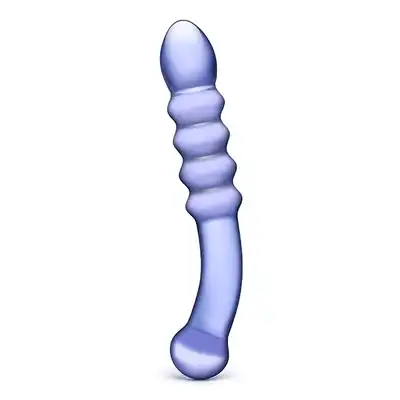 Glas- Rain Ribbed fioletowe dildo