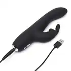 50 Shades Of Grey, Slimline Rabbit Vibrator. Silikonowy Wibrator z Króliczkiem i Stymulacja Punktu G.