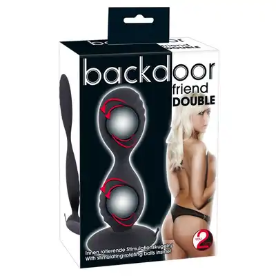 You2Toys - Backdoor Friend Double. Podwójny plug analny z kulkami wewnątrz. Podwójna przyjemność! 