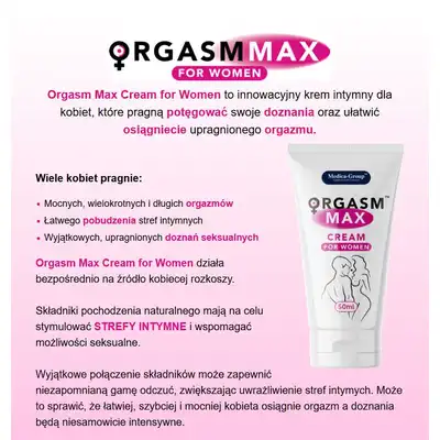 Żel/sprej - Orgasm Max cream for women 50 ml