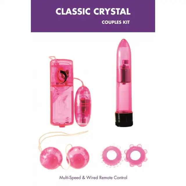 Kinx - Classic Crystal Couples Kit. Świetny zestaw dla par, które chcą urozmaicić wspólną zabawę. Wibrator, kulki, pierścienie i nie tylko!