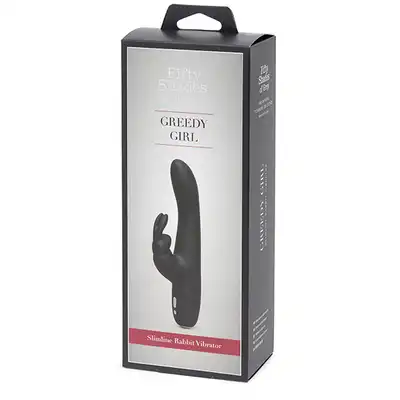 50 Shades Of Grey, Slimline Rabbit Vibrator. Silikonowy Wibrator z Króliczkiem i Stymulacja Punktu G.