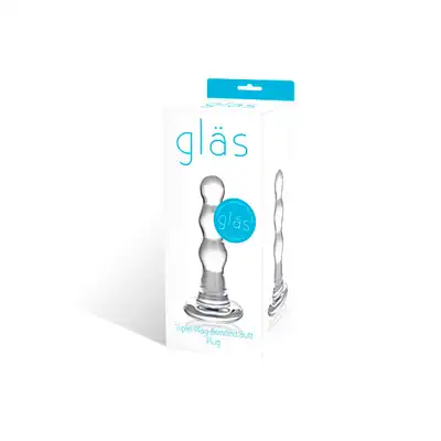 Glas- Triple Play Beaded Glass Butt Plug szklane dildo 10 cm