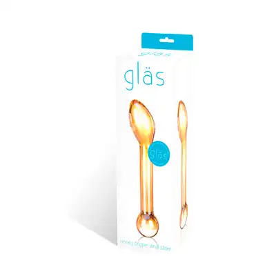 Honey Glass Dildo 7". Szklane Dildo w Kolorze Miodowym