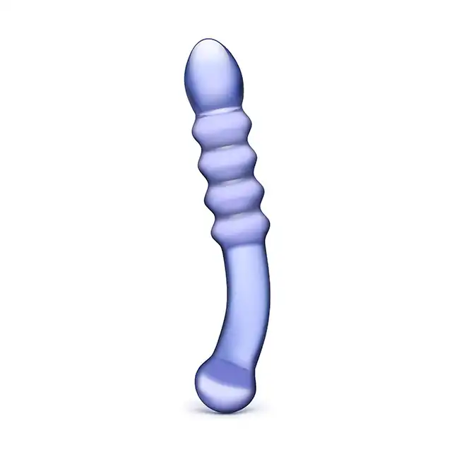 Glas- Rain Ribbed fioletowe dildo