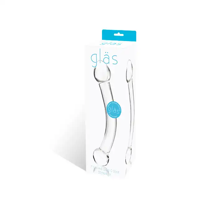 Glass Dildo Curved 7''. Szklane Zakrzywione Dildo do Stymulacji Punktu G