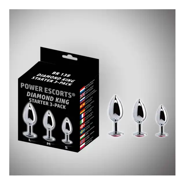 Power Escorts - King - zestaw 3 plugów analnych z diamentami. Nowość!