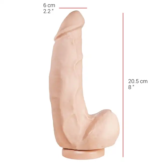 Dildorama - 515 Line 10" Flesh . Cieliste realistyczne dildo 20,5 cm 6 cm średnicy