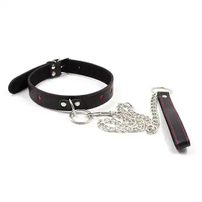 Easy Collar Leash Black - Czarna obroża i smycz. Elegancki zestaw. 