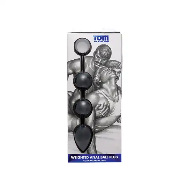 Tom of Finland - Large Silicone Weighted Anal Ball Plug. Ogromne i ciężkie, specjalnie wyprofilowane kulki analne z silikonu premium. 