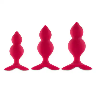 FeelzToys - Bibi Twin. Zestaw - 3 różowe zatyczki analne. Dla początkujących i zaawansowanych.