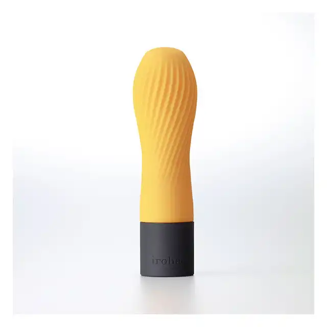 Iroha - Zen Vibrator Yuzucha. Designerski żółty wibrator z miękkiego jak pianka silikonu Soft-Touch! Ekskluzywna kolekcja. 