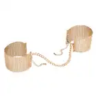 Bijoux Indiscrects - Metallic Mesh Handcuffs Gold. Eleganckie złote kajdanki. Mogą służyć jako biżuteria. 