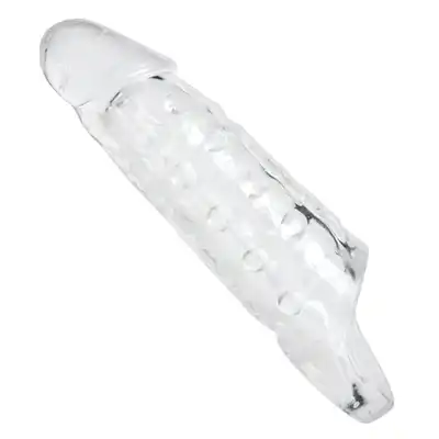 Tom of Finland - Realistic Cock Enhancer - Clear. Przezroczysta, wielka nakładka na penisa. Wzmocnione doznania i niezwykła, podwójna penetracja. 