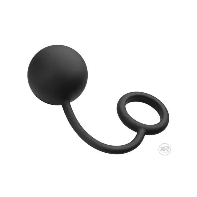 Tom of Finland - Cock Ring with Heavy Anal Ball. Silikonowy, wysokiej jakości ring erekcyjny i ciężka kulka analna. 