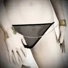 Bijoux Indiscrects - Metallic Mesh Handcuffs Gold. Eleganckie złote kajdanki. Mogą służyć jako biżuteria. 