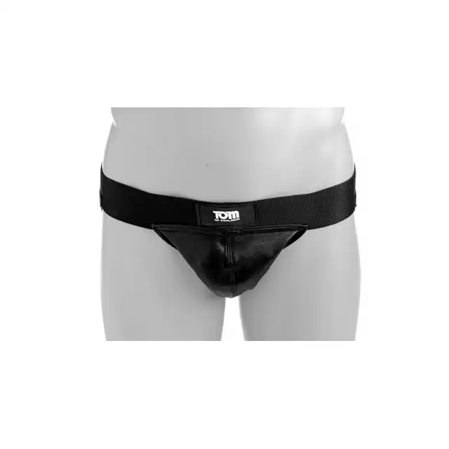 Tom of Finland - Leather Jockstrap. Skórzany jockstrap z elastycznym pasem. 