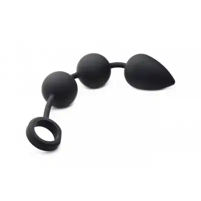 Tom of Finland - Large Silicone Weighted Anal Ball Plug. Ogromne i ciężkie, specjalnie wyprofilowane kulki analne z silikonu premium. 