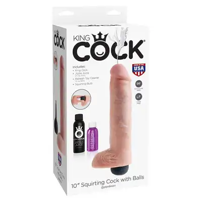 King Cock - Squirting Cook wih Balls. Super realny członek z wytryskiem i jądrami. Sztuczna sperma w zestawie. Polecamy.