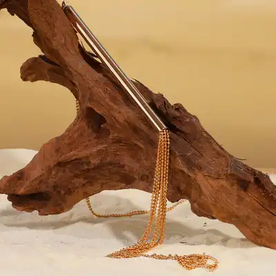 Bijoux Indiscrets - Magnifique Whip Necklace Gold. Złoty naszyjnik bicz do chłosty. Luksusowa kolekcja. 