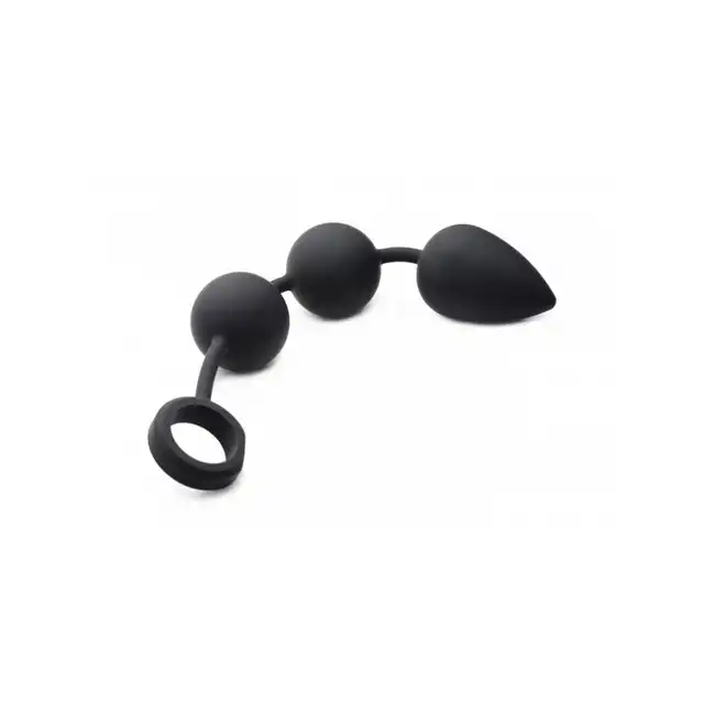 Tom of Finland - Large Silicone Weighted Anal Ball Plug. Ogromne i ciężkie, specjalnie wyprofilowane kulki analne z silikonu premium. 