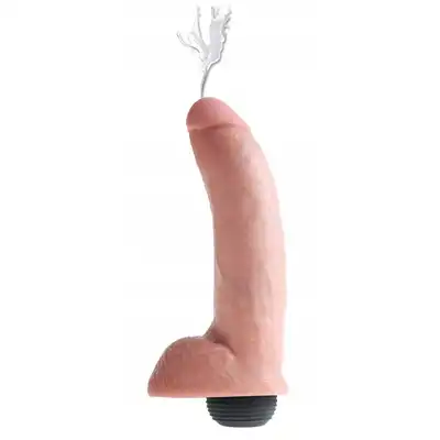King Cock - Squirting Cock 23 cm. Ultrarealistyczne dildo z wytryskiem. Cudowna tekstura, jak skóra! 