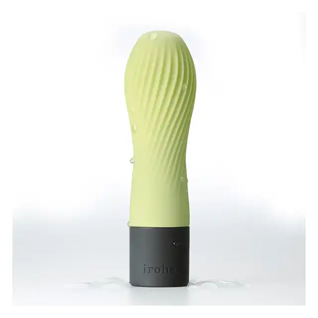 Iroha - Zen Vibrator Matcha. Designerski zielony wibrator z miękkiego jak pianka silikonu Soft-Touch! Ekskluzywna kolekcja. 