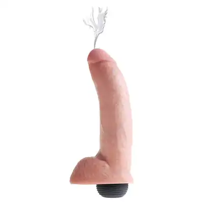 King Cock - Squirting Cock 23 cm. Ultrarealistyczne dildo z wytryskiem. Cudowna tekstura, jak skóra! 