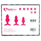 FeelzToys - Bibi Twin. Zestaw - 3 różowe zatyczki analne. Dla początkujących i zaawansowanych.