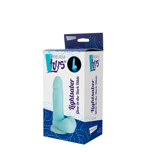 Dream Toys - Lightsaaber. Glow in the Dark Dildo. Niezwykle urokliwe nieduże(17cm) dildo świecące w ciemności. Polecamy!