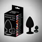 Power Escorts - Diamond Escorts Medium. Czarny plug analny z pięknym diamentem. Najwyższej jakości materiał, 100% bezpieczne dla ciała.