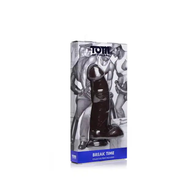 Tom of Finland - Break Time XL Dildo. Wielkie, czarne, realistyczne dildo z silikonu premium! 