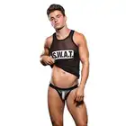 Envy - Swat L/XL. Kuszący tank top i stringi z odkrytymi pośladkami. 