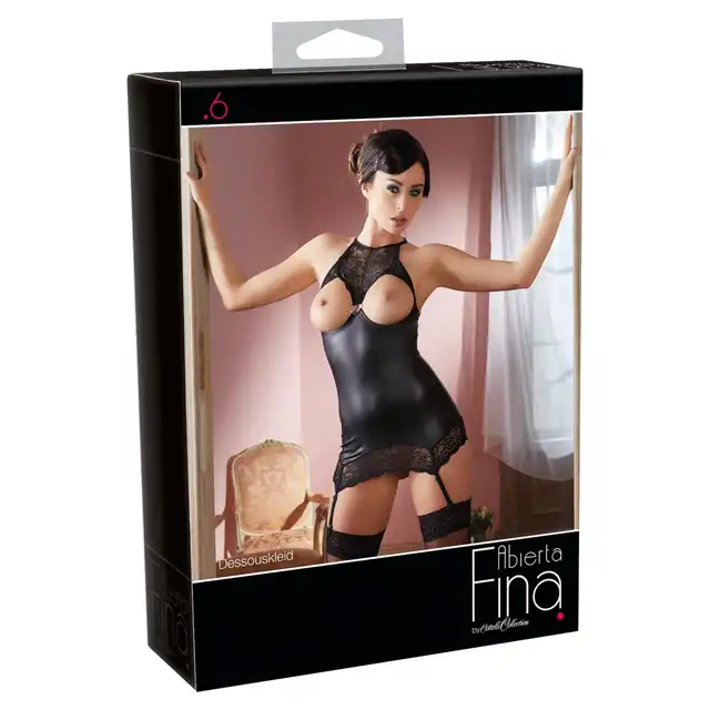 Cotteli - Abierta Fina Black Dress M. Śliczna, kusząca sukienka z odkrytym biustem. 