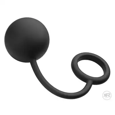 Tom of Finland - Cock Ring with Heavy Anal Ball. Silikonowy, wysokiej jakości ring erekcyjny i ciężka kulka analna. 
