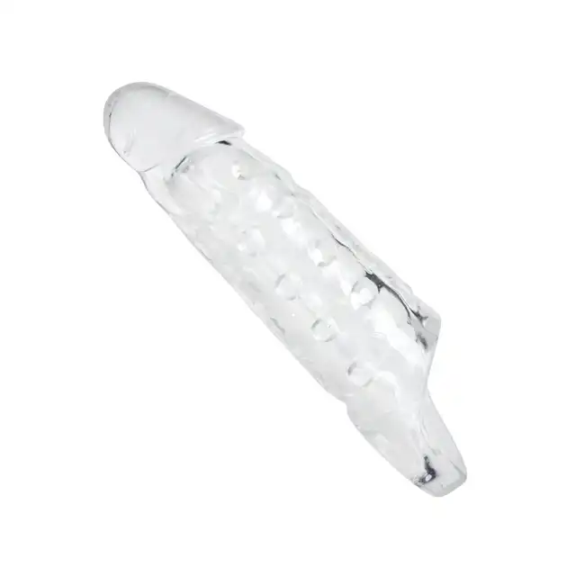 Tom of Finland - Realistic Cock Enhancer - Clear. Przezroczysta, wielka nakładka na penisa. Wzmocnione doznania i niezwykła, podwójna penetracja. 