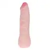 SexToy - Cieliste, elastyczne dildo. Przyjemny w dotyku materiał. Specjalne kręgi wewnątrz. Mega sale!