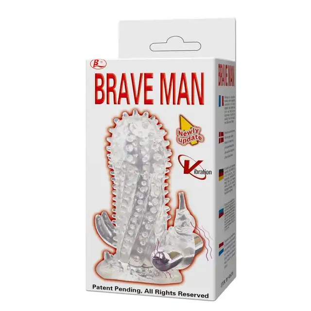 Brave Man - Vibrating Sleeve. Wibrująca nakładka na penisa ze specjalnymi wypustkami. 