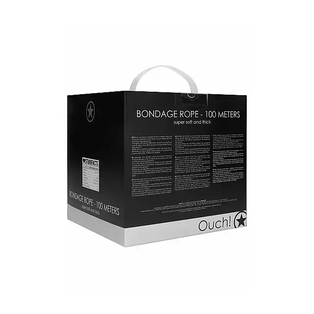 Ouch - Ouch - Bondage Rope - 1 metr. Wodoodporna bawełna. Bestseller. Tniemy na miarę!
