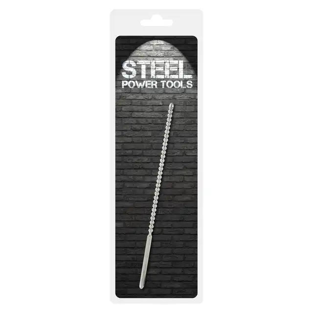 Steel Power Tools - Dip Stick Ribbed 6 mm Silver. Metalowy dilator z prążkowaną struktrą. Niesamowita stymulacja cewki moczowej