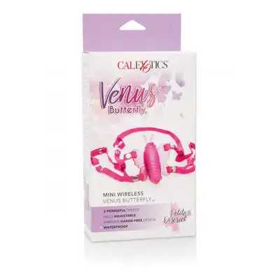 Calexotics Venus Butterfly - Mały bezprzewodowy wibrator. Elastyczne paski i wodoodporny pocisk. 
