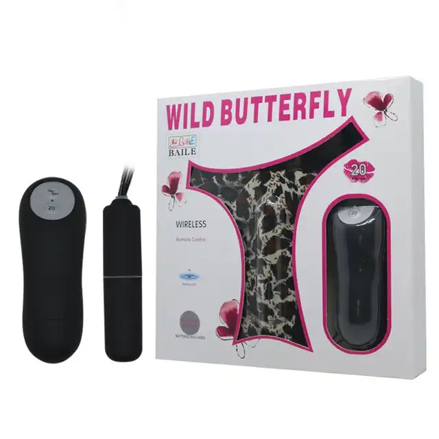 Wild Butterfly - G-string with vibrator. Stringi z wibratorem sterowanym zdalnie. Pikantny wzór!