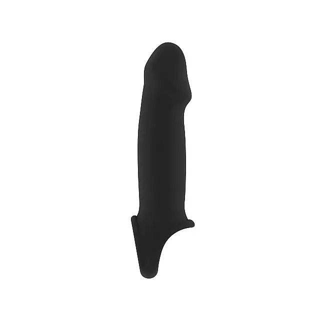 Sono - Stretchy Penis Extension No. 33. Ultra miękka czarna nakładka powiększająca i stymulująca. 