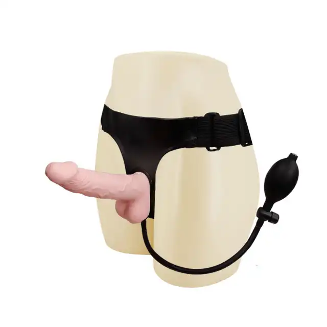 Ultra Harness - Inflatable Pump Strap On. Niezwykły strap on z pompowanym dildo!