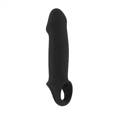 Sono - Stretchy Penis Extension No. 33. Ultra miękka czarna nakładka powiększająca i stymulująca. 