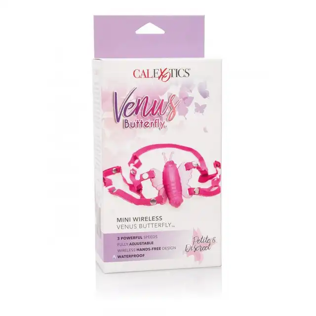 Calexotics Venus Butterfly - Mały bezprzewodowy wibrator. Elastyczne paski i wodoodporny pocisk. 