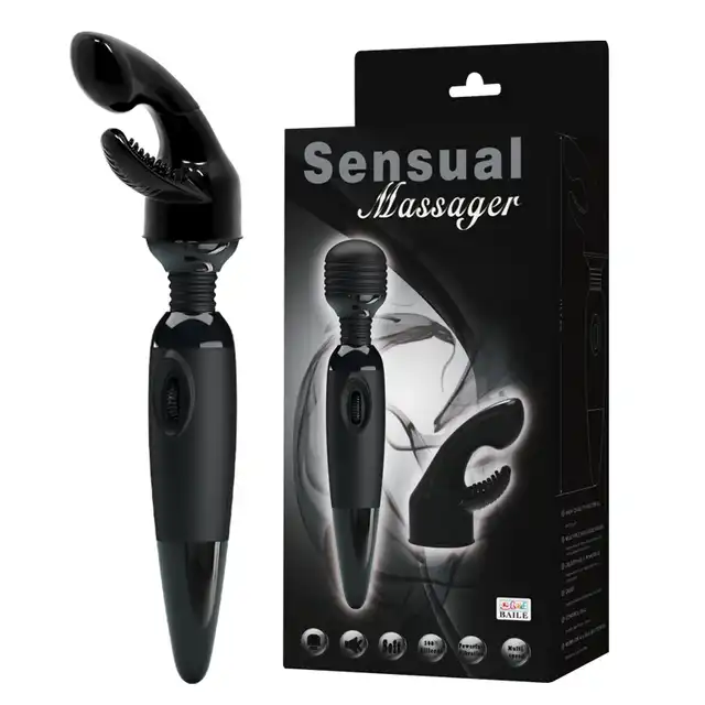 Sensual Massager - Magiczna różdżka z wymienną końcówką. Dyskretny masaż. 