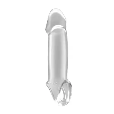 Sono - Stretchy Penis Extension No. 33. Ultra miękka przezroczysta nakładka powiększająca i stymulująca. 